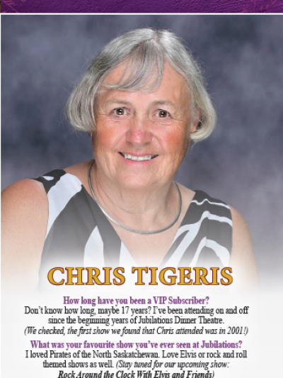Woman smiling, VIP Spotlight poster with interview text below.