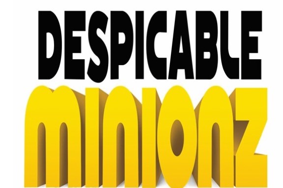 Black and yellow text: 'DESPICABLE MINIONZ' with bold lettering.